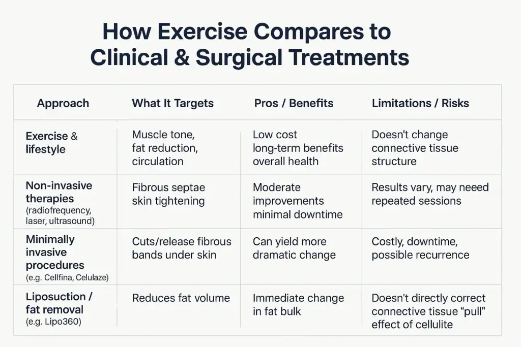 Sculpting Your Bum: Can Toning Exercises Really Reduce Cellulite? 2 How exercise compares to treatments from Lipo 360 Sunbury